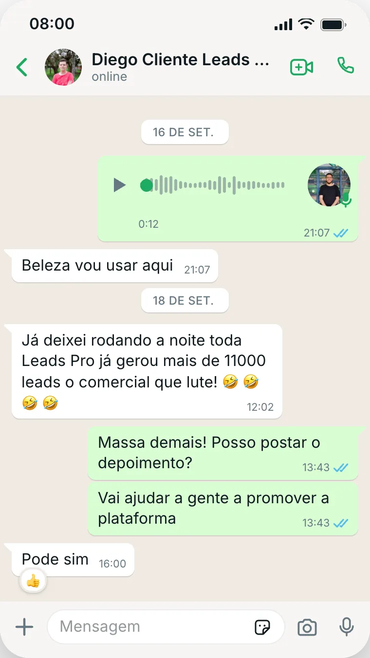Depoimento: cliente gerou mais de 11 mil leads em uma noite